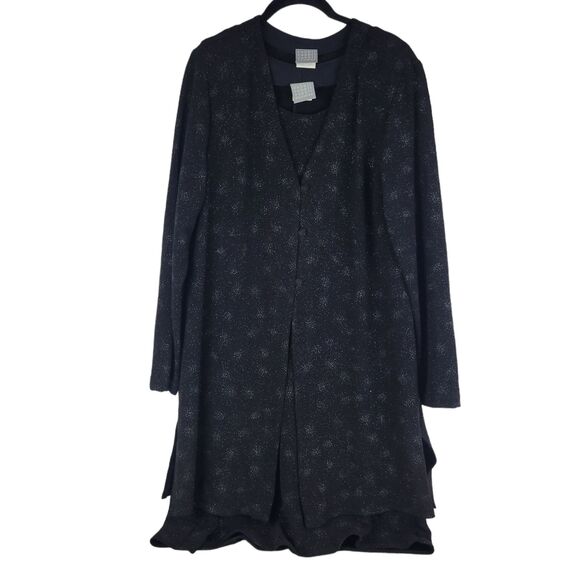 Rabbit Designs 2 pc Sleeveless Black Dress with Duster Jacket Sparkle size 16M - Picture 1 of 13